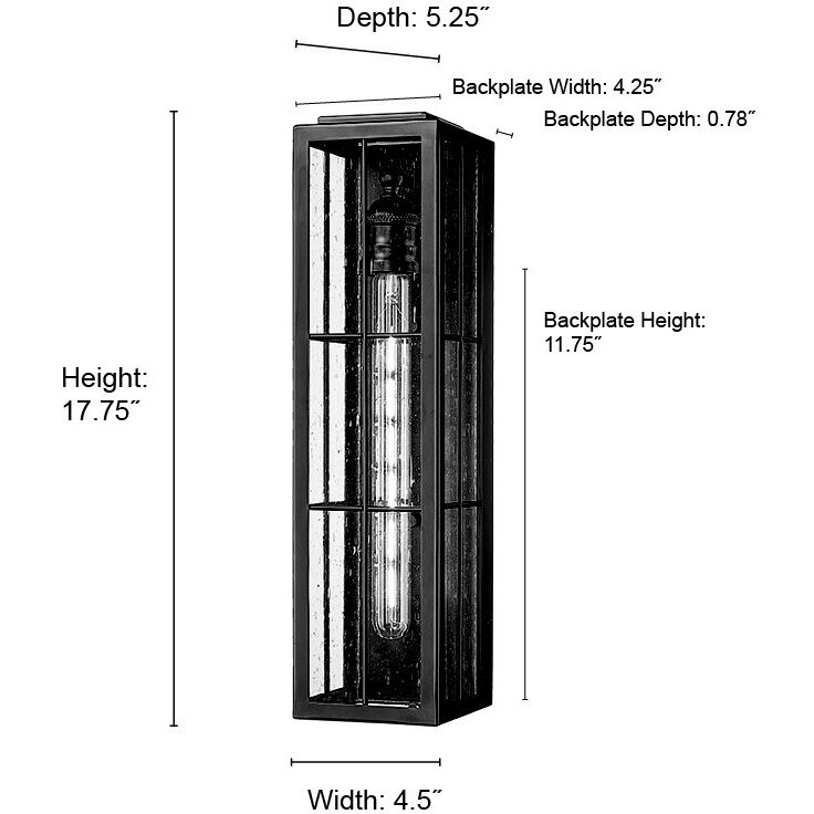 Jaxson 1 Light 17.75 inch Powder Coated Black Outdoor Wall Sconce